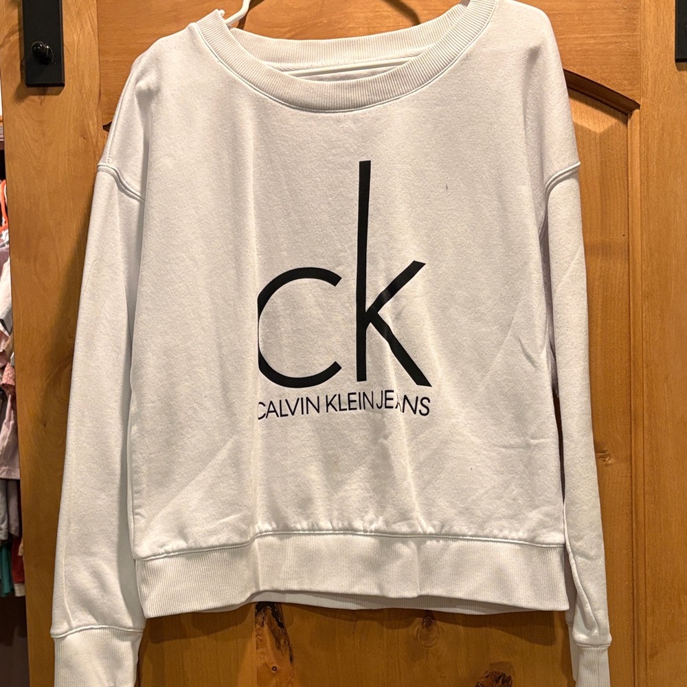 Calvin Klein White Logo Sweatshirt